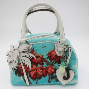 RARE Juicy Couture Terry Cloth Mini Bowler Bag Tropical Scene NWT See Photos